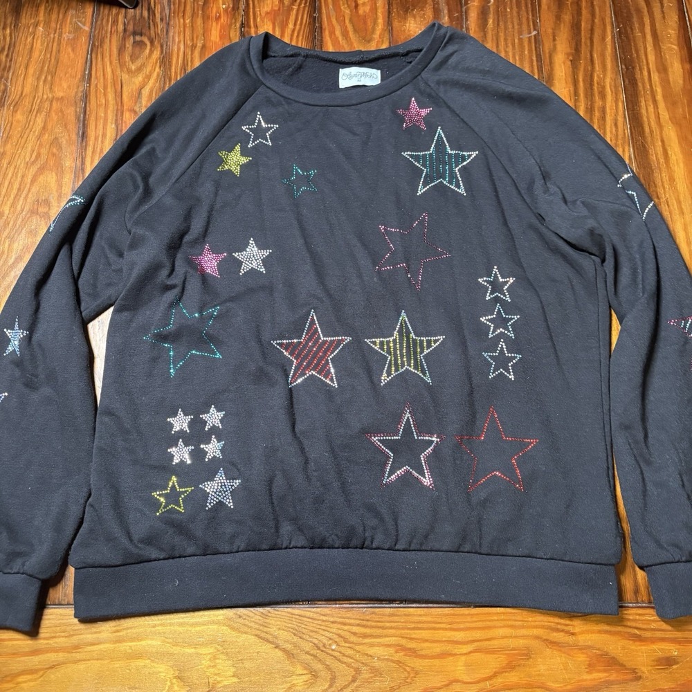 Lauren Moshi Star Stud Crystal Colorful Pullover XS A3437
